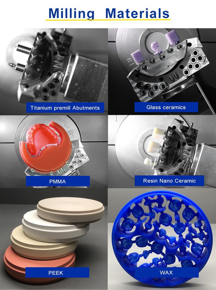 Compact Glass Ceramic cad cam 5 Axis dental Milling Machine milling materials x Compact Glass Ceramic cad cam 5 Axis dental Milling Machine milling materials x